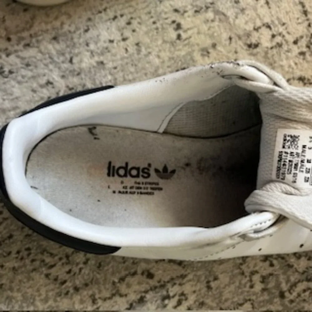 🧡3/15 adidas Stan Smith Shoes White Navy Male 5 1/2